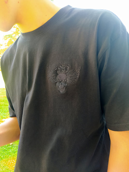 12 T-S Crane Crow embroidered UNISEXE