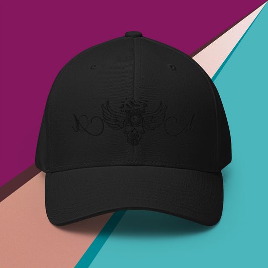 13 - Skull & Crow Baseball Cap Flexfit 6277 embroidered