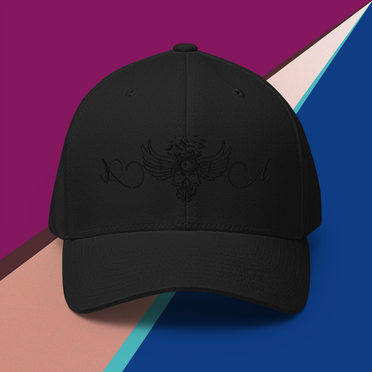 42 - Skull & Crow Baseball Cap Flexfit 6277 embroidered
