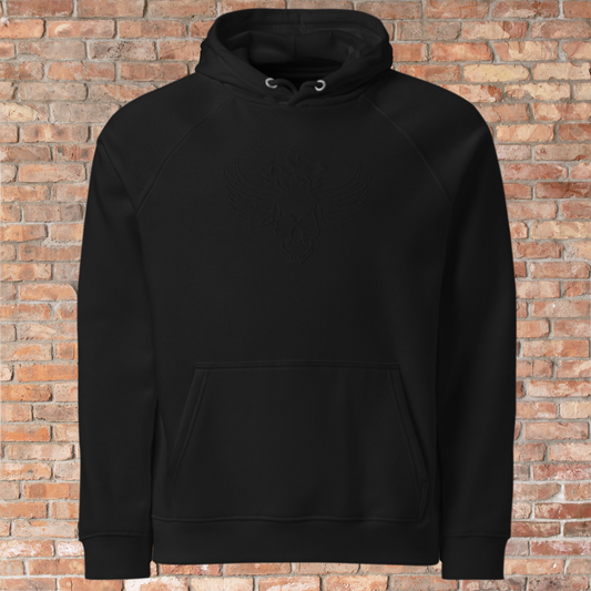 31 - Skull & Crow embroidered UNISEX Hoodie Raglan ( heavyweight )