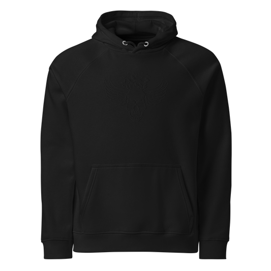 31 - Skull & Crow embroidered UNISEX Hoodie Raglan ( 60% organic coton )